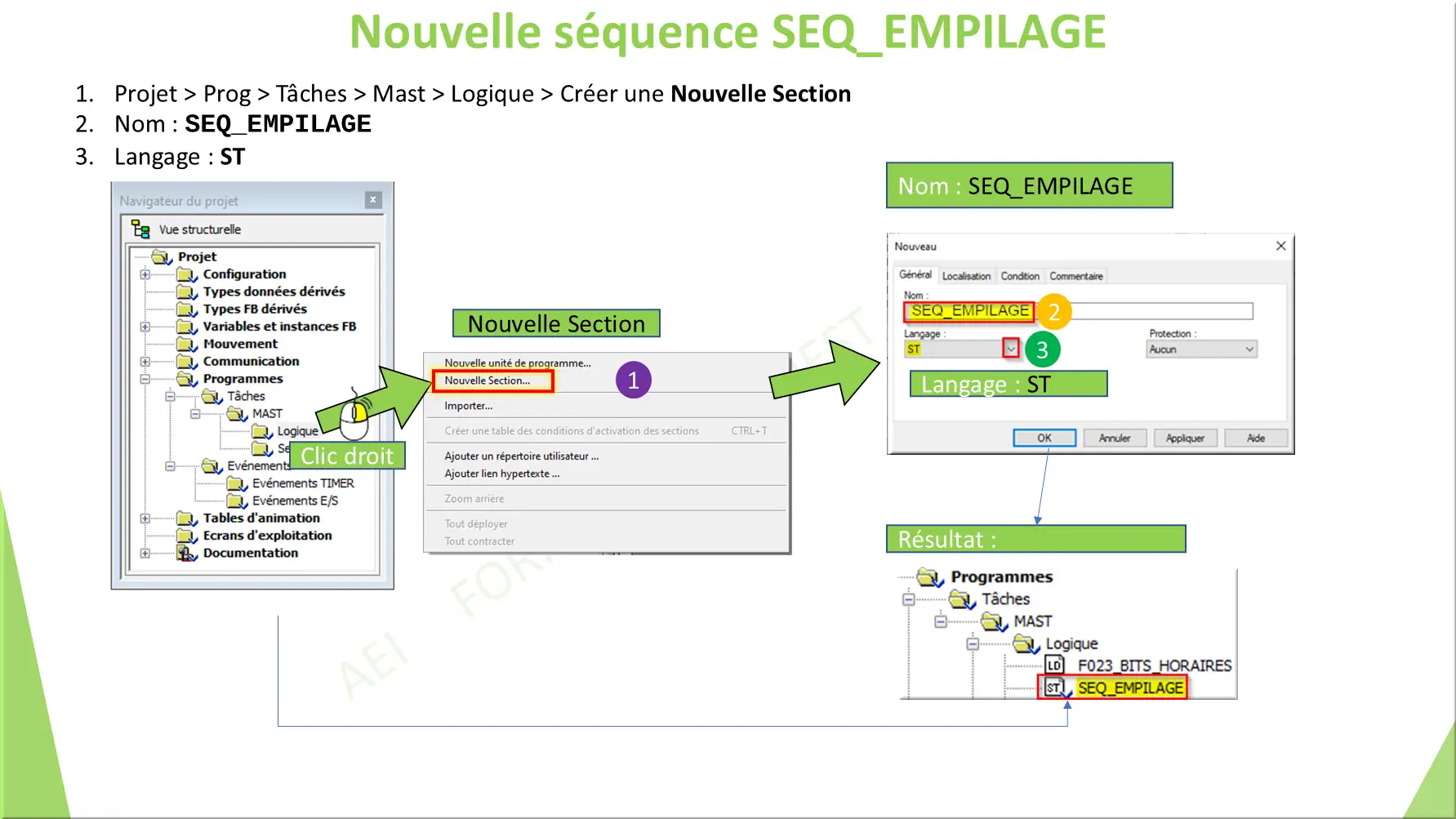 Nouvelle séquence SEQ_EMPILAGE